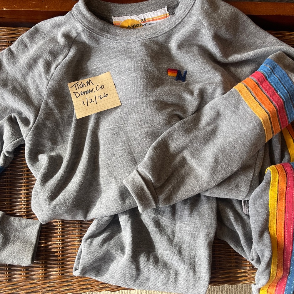 Aviator Nation Set Heather Grey five stripe